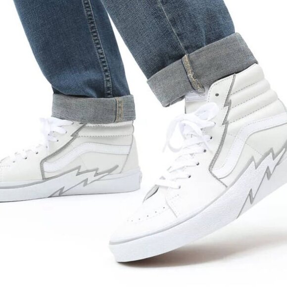 Vans Sk8-Hi BOLT Leather White/Drizzle Skate Retro Athletic Trainer VN0A5JIVXP3 main image 13